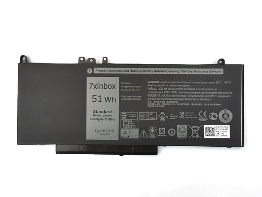 REPLACEMENT DELL LATITUDE G5M10 51WH E5450 E5470 E5550 E5570 (G5M10, 0WYJC2, 8V5GX) REPLACEMENT LAPTOP BATTERY