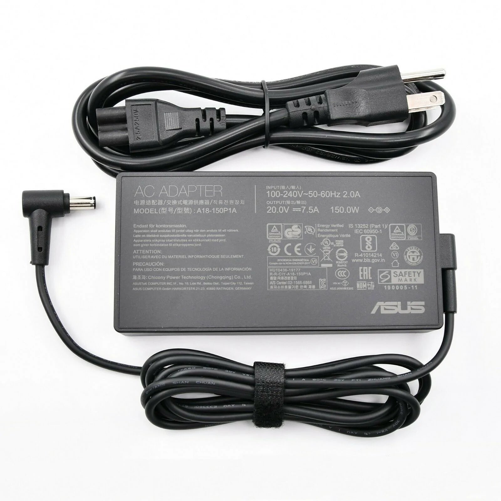 Asus 20V 7.5A 150W (4.5mm*3.0mm) Laptop Charger for All In One A Series A5401WR | Notebook U Series UX535LH | Notebook X Series X571GD | A17-150P1A | 0A001-00081900
