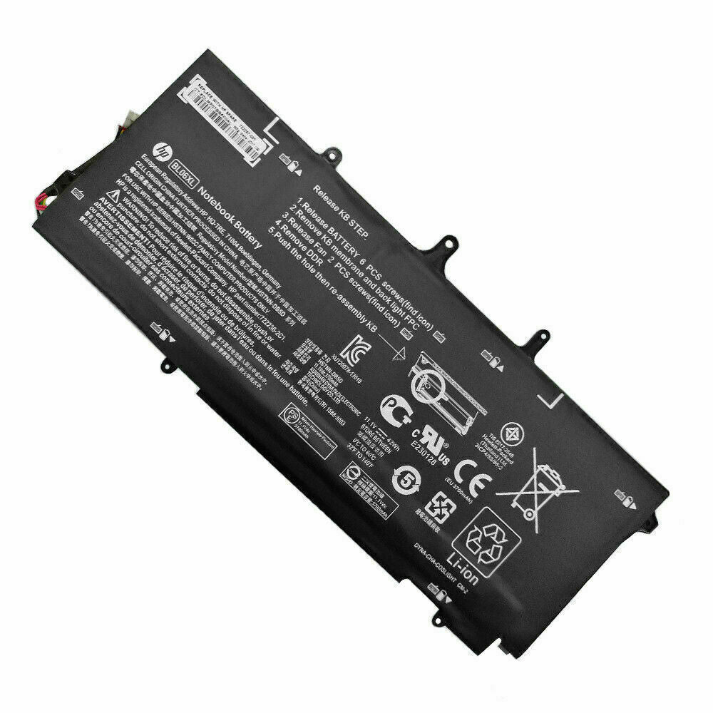 HP BL06XL Original Laptop Battery for 3ICP4/53/862	HSTNNDB5D 722236-2C1 EliteBook Folio 1040 G1-F6Z38ES G1J9D86US H0JW1EC