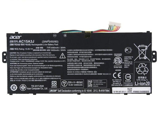 Acer AC15A3J Laptop Battery for AC15A8J 3INP5/60/80 KT.00305.004 Chromebook Spin 511 R752T-C1Y0 Spin 511 R752T-C6G0 Spin 511 R752T Spin 511 R752TNN14N 11 CB3-132-C62B